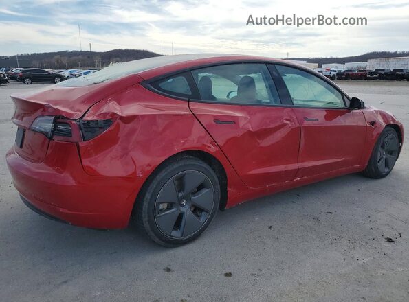 5YJ3E1EA9PF466561 2023 TESLA MODEL 3 Красный Передняя правая четверть