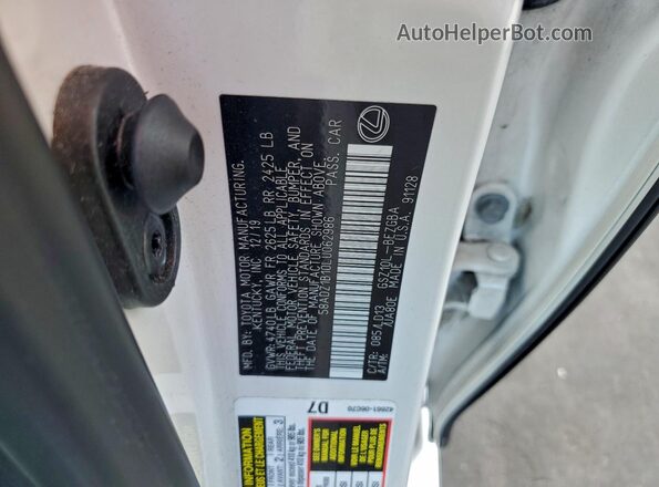 58ADZ1B10LU062986 2020 LEXUS ES Белый Вид подкапотного пространства