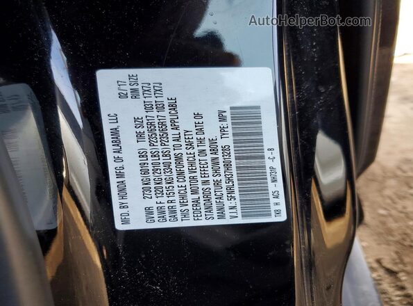 5FNRL5H37HB013285 2017 HONDA ODYSSEY Черный Вид подкапотного пространства