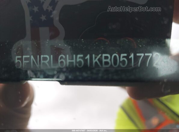 5FNRL6H51KB051772 2019 HONDA ODYSSEY Черный Вид подкапотного пространства