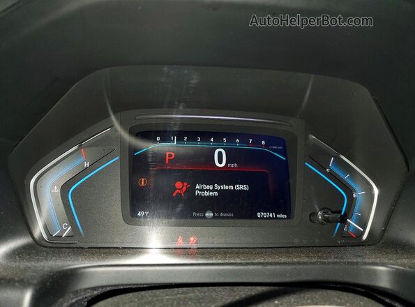 5FNRL6H5XKB112147 2019 HONDA ODYSSEY White Vista del cuadro de instrumentos