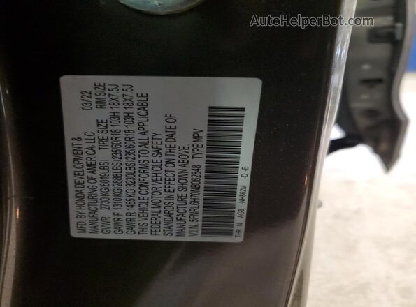 5FNRL6H70NB062848 2022 HONDA ODYSSEY Серый Панорамный вид салона 360°