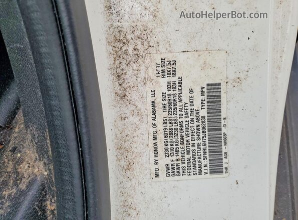 5FNRL6H75JB062838 2018 HONDA ODYSSEY White Widok wnętrza 360 stopni