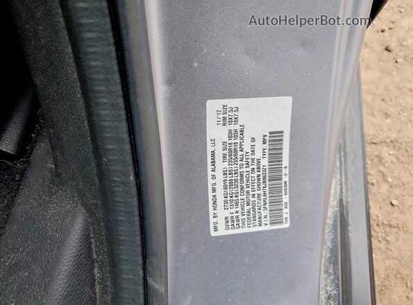 5FNRL6H76JB063321 2018 HONDA ODYSSEY Серебряный Вид наклейки с VIN-кодом