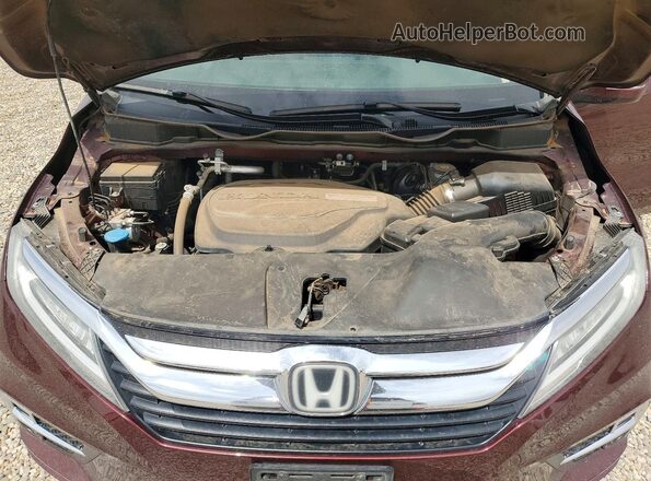 5FNRL6H97KB006953 2019 HONDA ODYSSEY Maroon Вид підкапотного простору