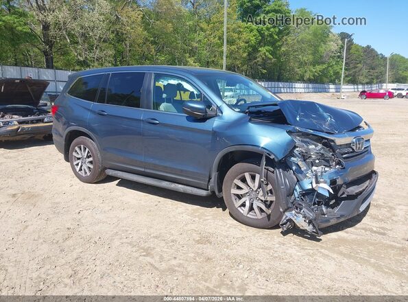 5FNYF6H53KB047936 2019 HONDA PILOT Синий Передняя правая четверть