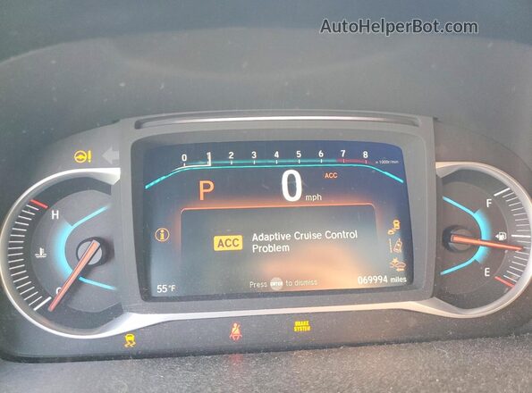5FNYF8H94KB024597 2019 HONDA PASSPORT White ხელსაწყოთა პანელის ხედი