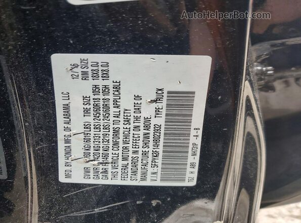 5FPYK3F14HB023932 2017 HONDA RIDGELINE Black Widok komory silnika