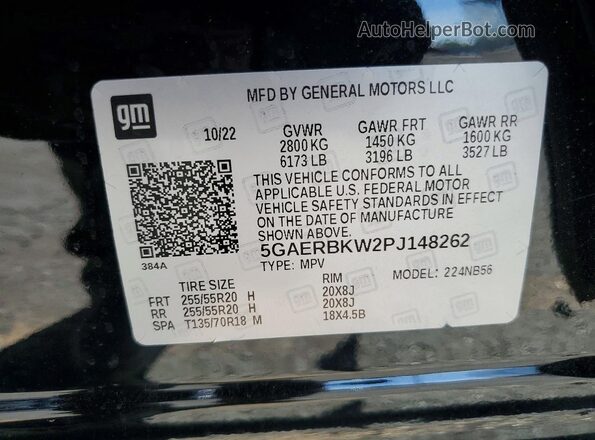 5GAERBKW2PJ148262 2023 BUICK ENCLAVE Black სალონის 360-გრადუსიანი ხედი