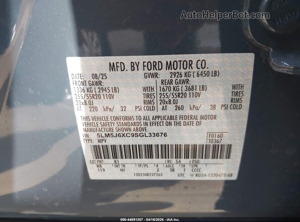 5LM5J6XC9SGL33676 2025 LINCOLN AVIATOR Blue Widok komory silnika