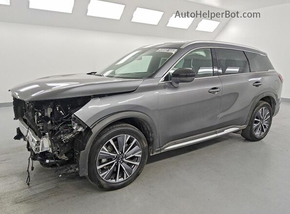 5N1AL1FS0TC341049 2026 INFINITI QX60 Gray Առջևի ձախ երեք քառորդ տեսարան