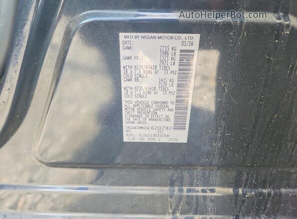 5N1AR2MM2GC620792 2016 NISSAN PATHFINDER Blue VIN sticker view