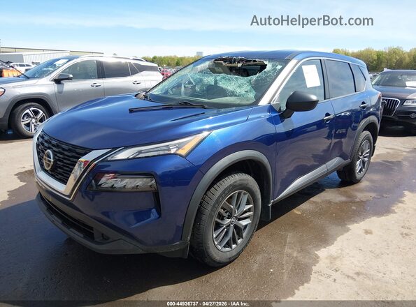 5N1AT3AB2MC690900 2021 NISSAN ROGUE Синий Передняя левая четверть