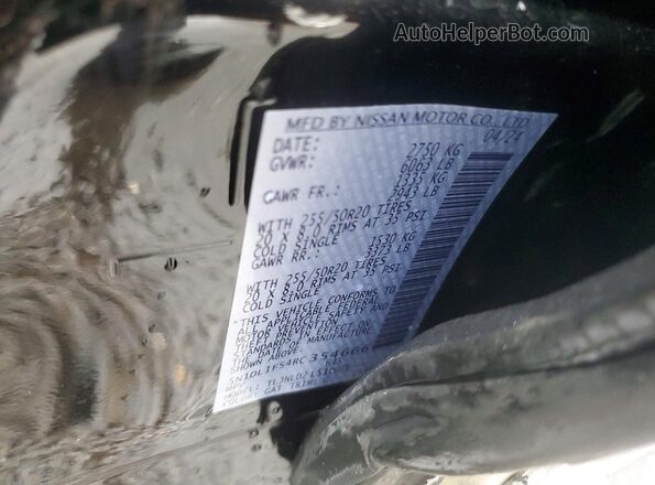 5N1DL1FS4RC354666 2024 INFINITI QX60 Черный Вид наклейки с VIN-кодом