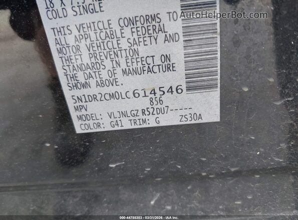 5N1DR2CM0LC614546 2020 NISSAN PATHFINDER Black Շարժիչի բաժամունքի տեսք