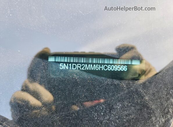 5N1DR2MM6HC609566 2017 NISSAN PATHFINDER Черный Вид наклейки с VIN-кодом