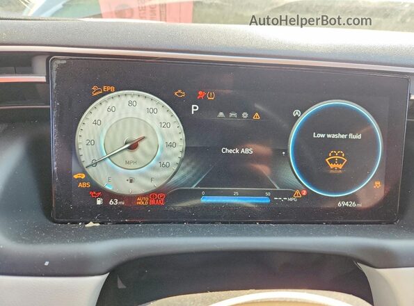 5NMJC3AE0NH076882 2022 HYUNDAI TUCSON Gray Instrument cluster view