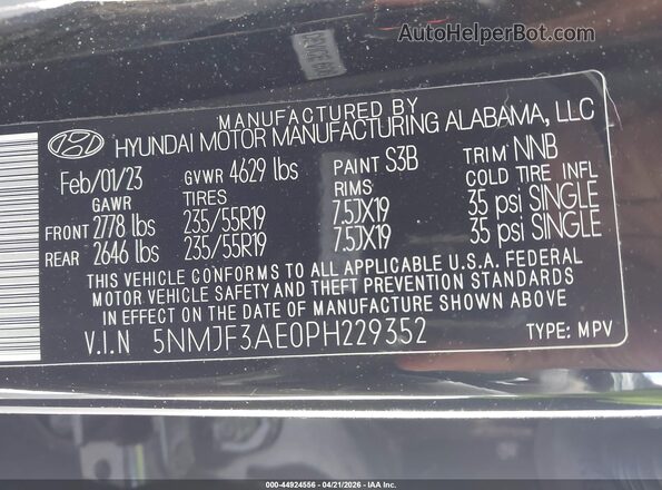5NMJF3AE0PH229352 2023 HYUNDAI TUCSON Black Вид підкапотного простору
