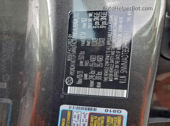 5NMMADTB5RH009261 2024 GENESIS GV70 Charcoal Vista interior de 360 grados