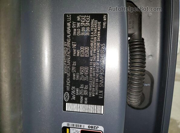 5NMP3DG16RH013165 2024 HYUNDAI SANTA Серый Вид наклейки с VIN-кодом