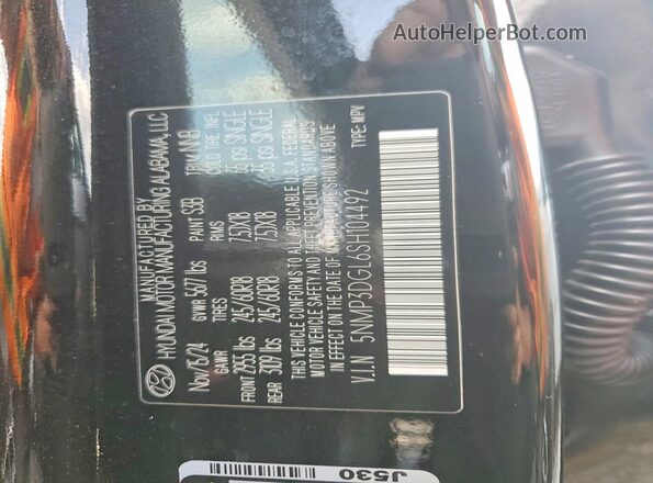 5NMP3DGL6SH104492 2025 HYUNDAI SANTA Black Vista del compartimento del motor