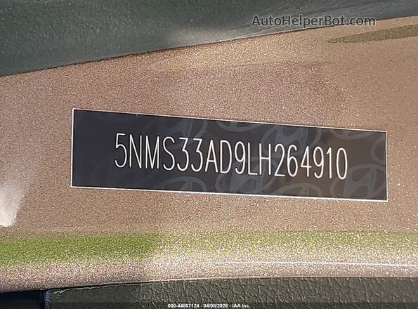 5NMS33AD9LH264910 2020 HYUNDAI SANTA FE Champagne Вид подкапотного пространства
