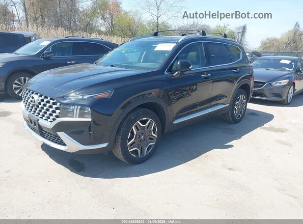 5NMS4DAL3MH356056 2021 HYUNDAI SANTA FE Black Առջևի ձախ երեք քառորդ տեսարան