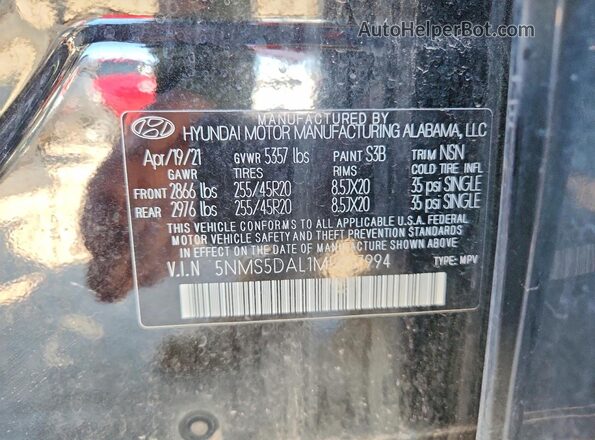 5NMS5DAL1MH357994 2021 HYUNDAI SANTA FE CALLIGRAPHY Black Vista interior de 360 grados