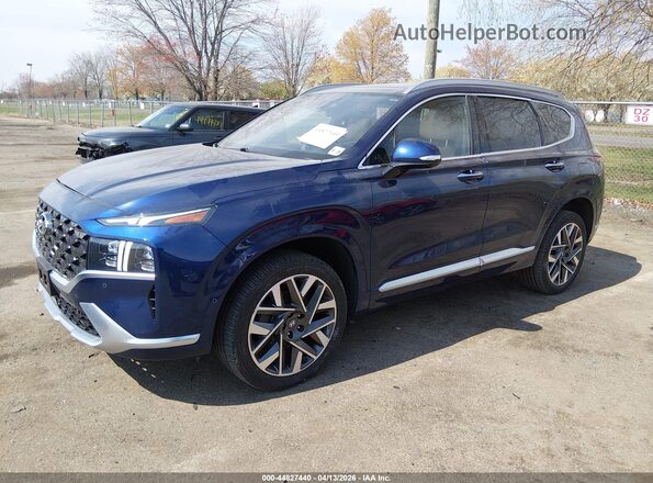 5NMS5DAL1MH367411 2021 HYUNDAI SANTA FE CALLIGRAPHY Blue Передня ліва чверть