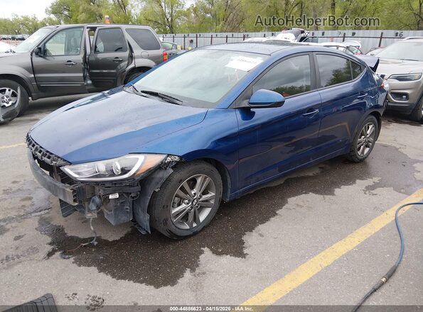 5NPD84LF1JH230104 2018 HYUNDAI ELANTRA Blue Vista tres cuartos delantera izquierda