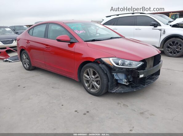 5NPD84LF2JH214168 2018 HYUNDAI ELANTRA Красный Передняя правая четверть