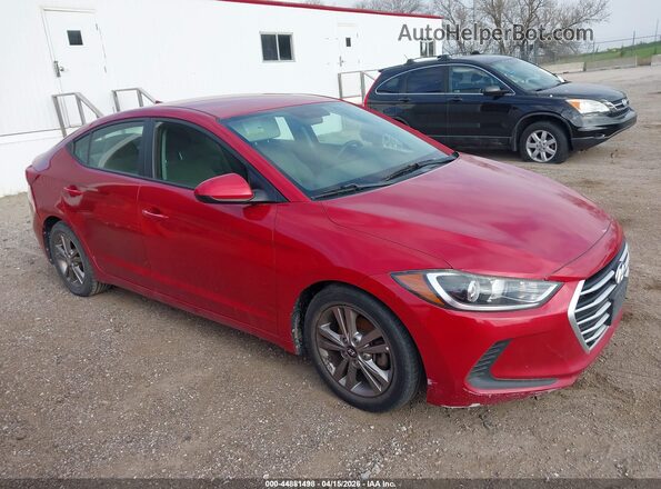 5NPD84LF3JH217614 2018 HYUNDAI ELANTRA Красный Вид задней части салона