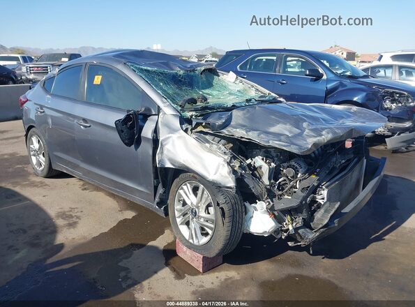 5NPD84LF4KH408878 2019 HYUNDAI ELANTRA Серый Передняя правая четверть