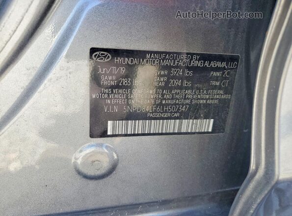 5NPD84LF6LH507347 2020 HYUNDAI ELANTRA Gray Vista del compartimento del motor