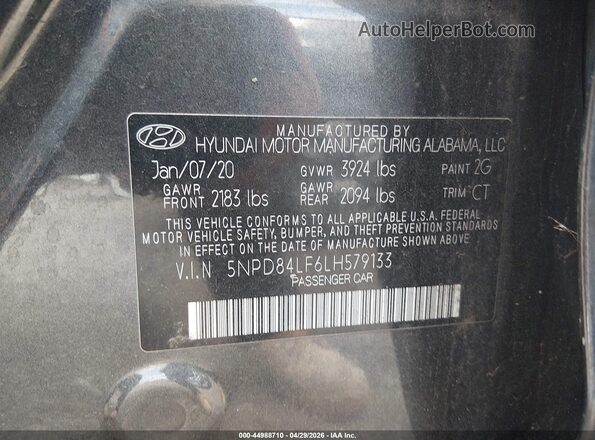 5NPD84LF6LH579133 2020 HYUNDAI ELANTRA Pewter Շարժիչի բաժամունքի տեսք