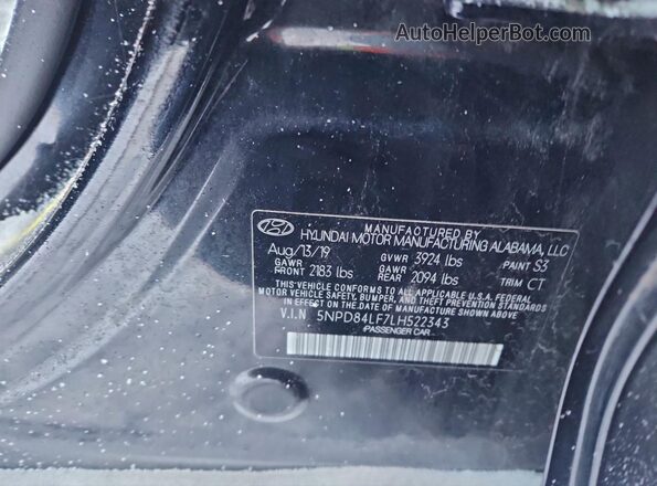 5NPD84LF7LH522343 2020 HYUNDAI ELANTRA Black Widok komory silnika