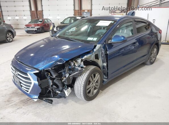 5NPD84LFXHH104253 2017 HYUNDAI ELANTRA Blue წინა მარცხენა ხედი სამი მეოთხედიდან