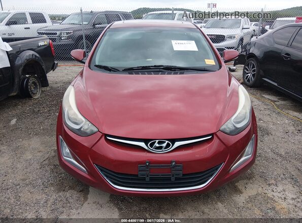 5NPDH4AE0GH735375 2016 HYUNDAI ELANTRA Красный Вид щитка приборов
