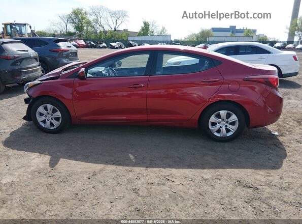 5NPDH4AE4GH663693 2016 HYUNDAI ELANTRA Red 