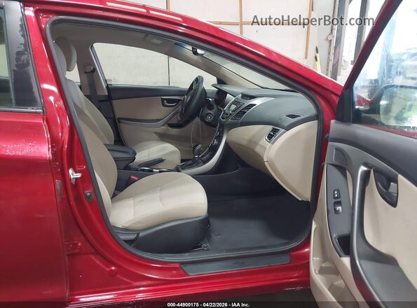 5NPDH4AE4GH698024 2016 HYUNDAI ELANTRA Red Widok wnętrza z przodu