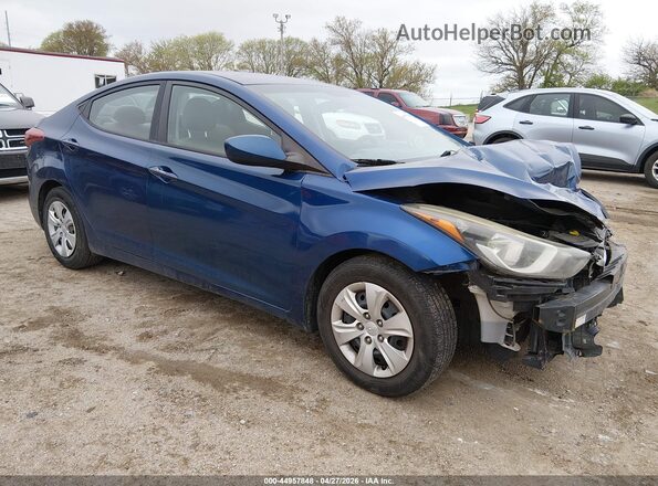 5NPDH4AE8GH755616 2016 HYUNDAI ELANTRA Синий Передняя правая четверть