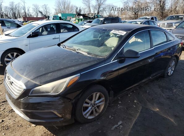 5NPE24AF1GH422575 2016 HYUNDAI SONATA Black წინა მარცხენა ხედი სამი მეოთხედიდან