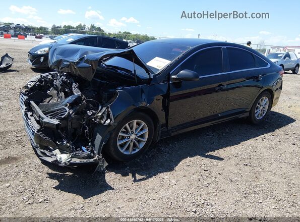 5NPE24AF4KH734091 2019 HYUNDAI SONATA Черный Передняя левая четверть