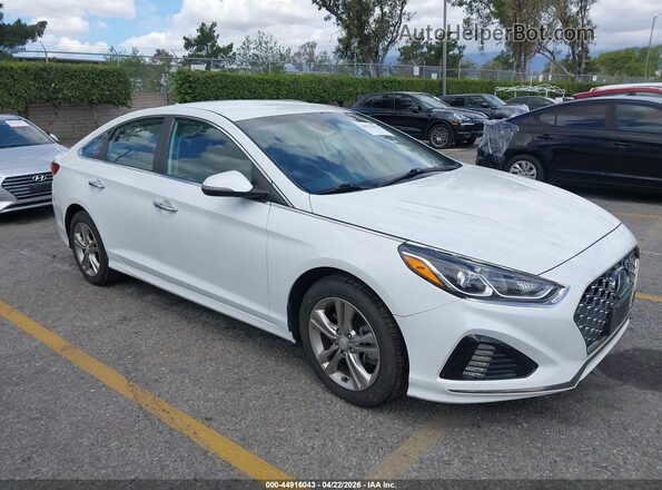 5NPE34AF0KH763374 2019 HYUNDAI SONATA Белый Передняя правая четверть