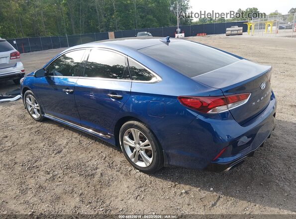 5NPE34AF1KH733459 2019 HYUNDAI SONATA Blue Trasero izquierdo