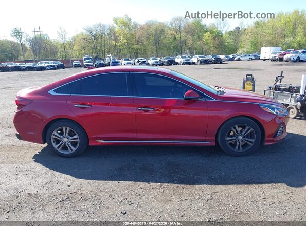 5NPE34AF6JH606642 2018 HYUNDAI SONATA Red Vista interior trasera