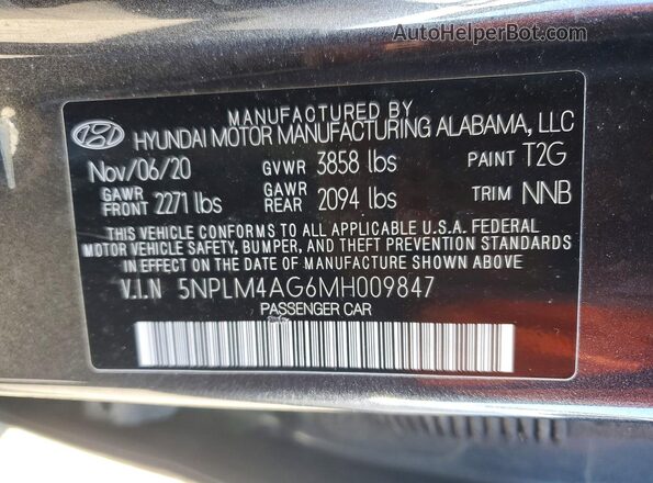 5NPLM4AG6MH009847 2021 HYUNDAI ELANTRA Gray Вид підкапотного простору