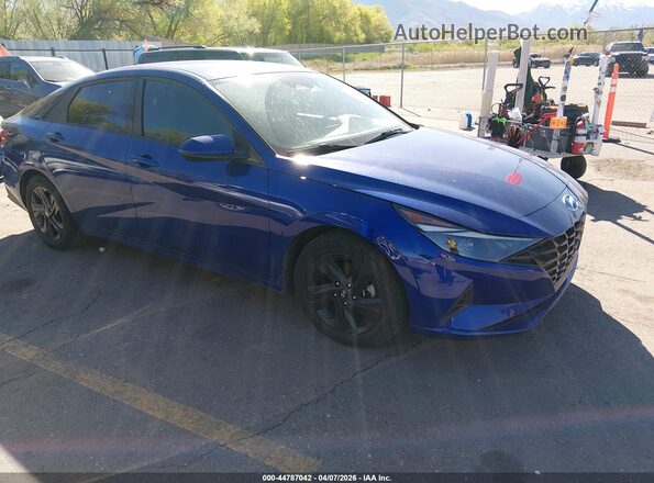 5NPLM4AG8MH009591 2021 HYUNDAI ELANTRA Синий Передняя правая четверть