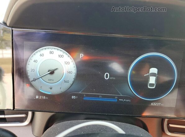 5NPLP4AG4NH069375 2022 HYUNDAI ELANTRA White Вид щитка приладів