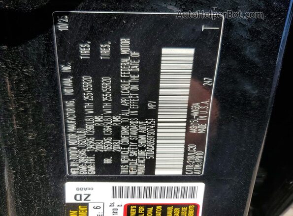 5TDACAB59TS074254 2026 TOYOTA LIMITED Black VIN կոդի պիտակի տեսք